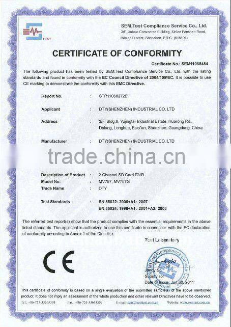 2CH D1 car camera vehicle dvr