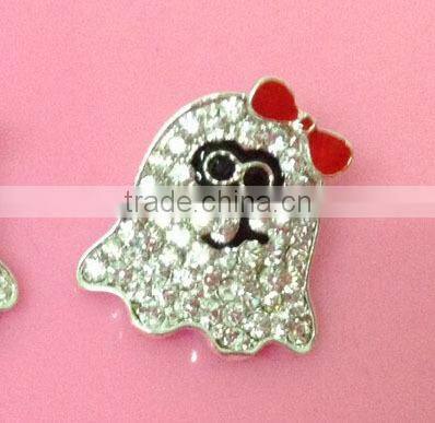 Stock Christmas 29*22mm rhinestone Santa button with slider(BTN-5503)