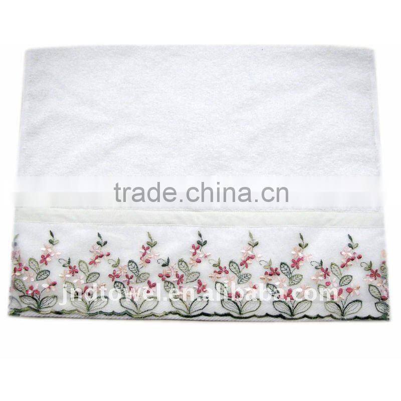 high quality cotton towel with print fabric lace