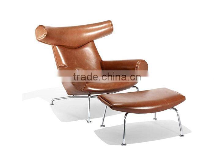 OX-chair and ottoman by Hans Wegner