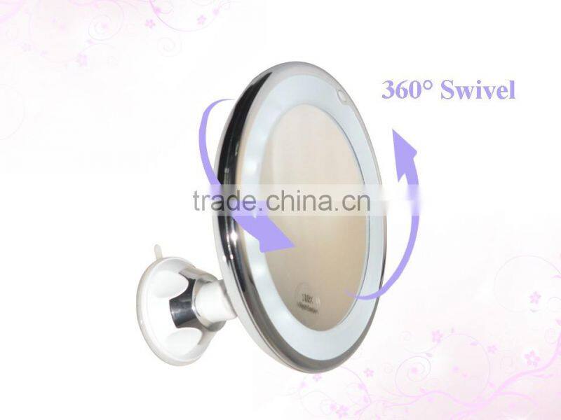 Makeup mirror led lighted Powerme bathroom mirror swivel suction mirror