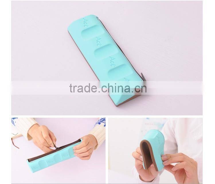 Hot Sales Fashion Chocolate Silicone Rubber Pencil Case