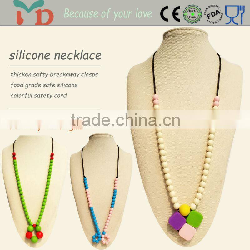 silicone bunny baby/Food Grade BPA Free Silicone Teething Necklace From Mydear Silicone Jewelry Factory