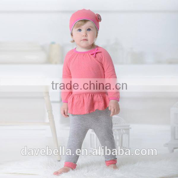 DB705 dave bella 2014 autumn cotton princess sets baby clothes kids clothing set baby chothing knitted sets