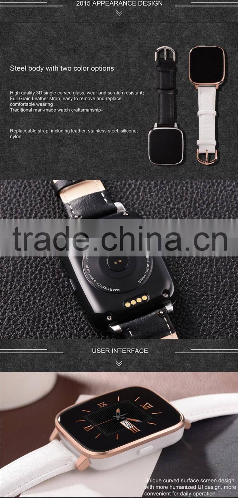 New Launch MTK2501 Untra-thin Design Sport Smart Watch 2015