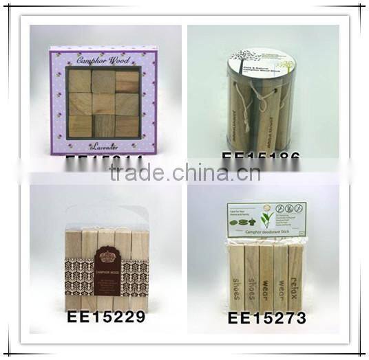 PVC Box 5pcs Natural Camphor Wood