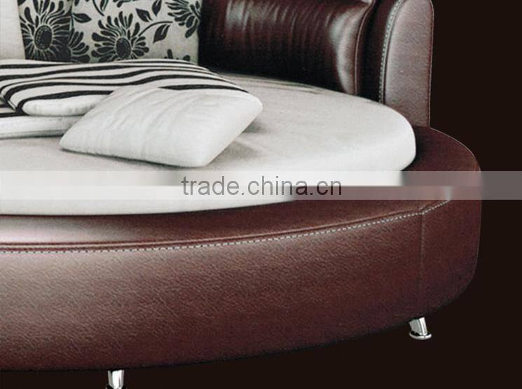 2015 new modern design leather round bed B80037