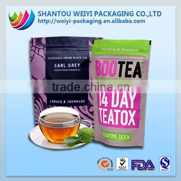china custom plastic stand up empty tea bags wholesale