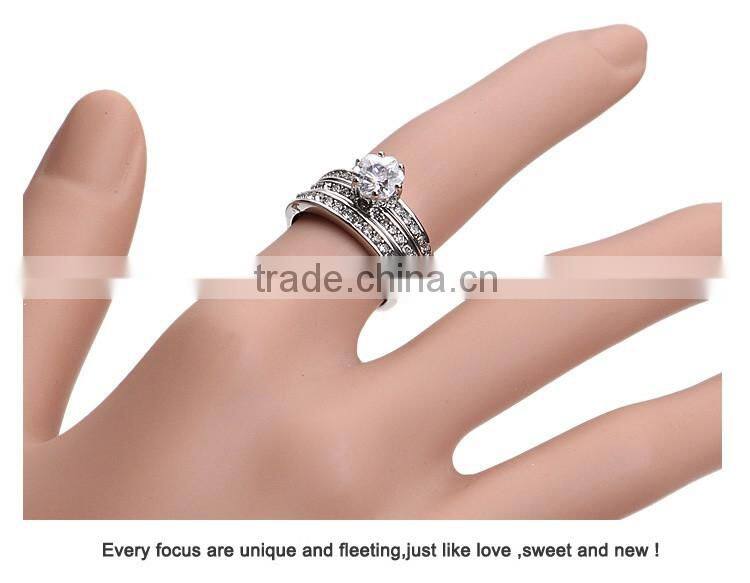 3pcs/Set 18kgp Jewelry Gold Rings Price With Stones