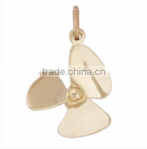 3 dimensional propeller pendants for bracelet zinc alloy charms and pendants