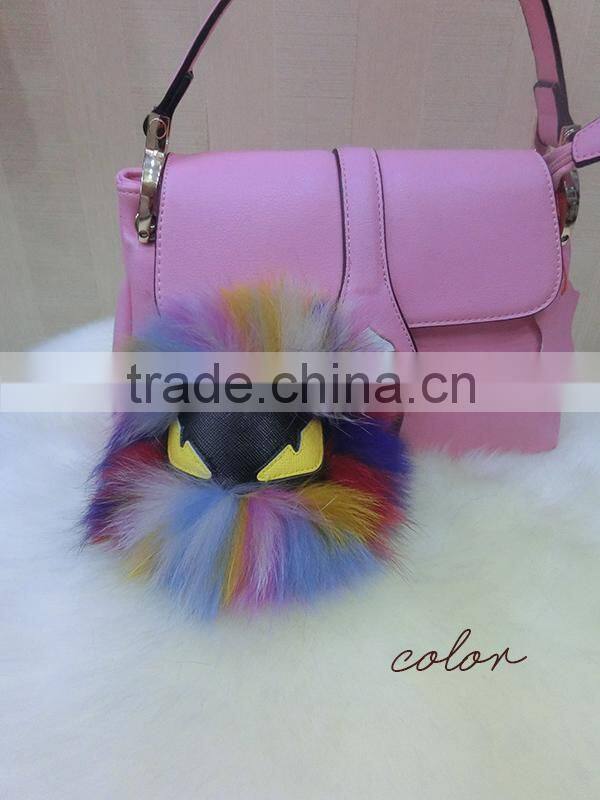 2015 Real Fox Fur Keychain For Bag Accessories Keychain / Fox Fur Ball Keychain