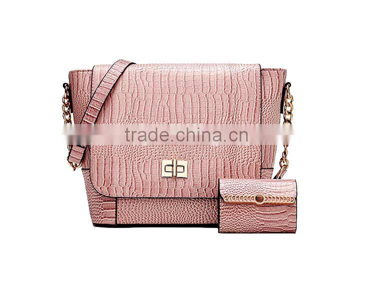 PU Crocodile Leather Woman Single Shoulder Bag