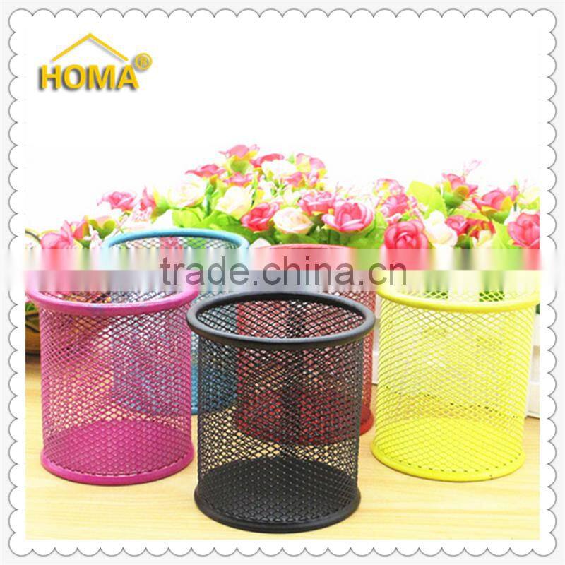 Cylinder shape mesh metal pen holder