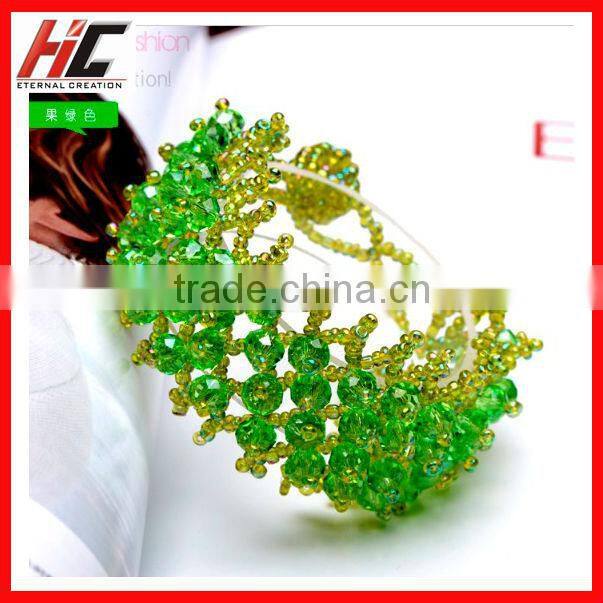 Fashion high quality green crystal bracelet with glass beads