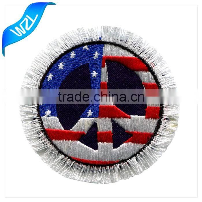 Machine made Vintage label Embroidery patch for jeans