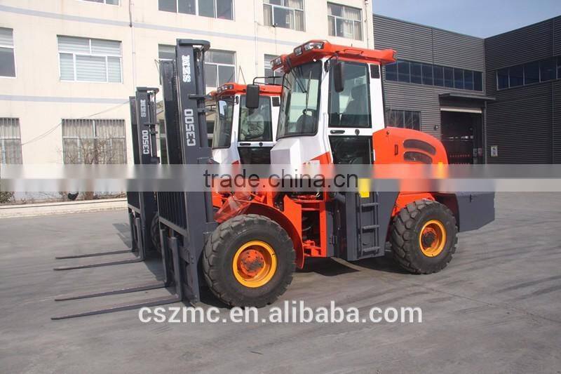 rough terrain forklift SZM C3500 truck with weichai engine 4108 TUBO-Charged