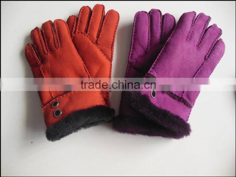China Factory Custom Lady Various Leather Fur Gloves, Fur Lined Leather Gloves And Mitten