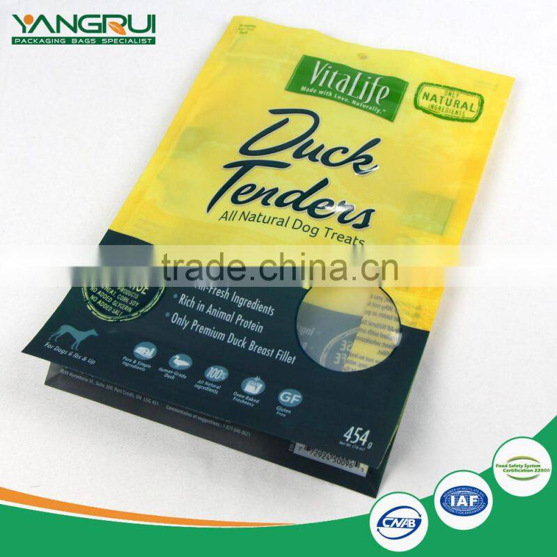 customized stand up dry pet food bag oem flat bottom pet food packaging with zipper
