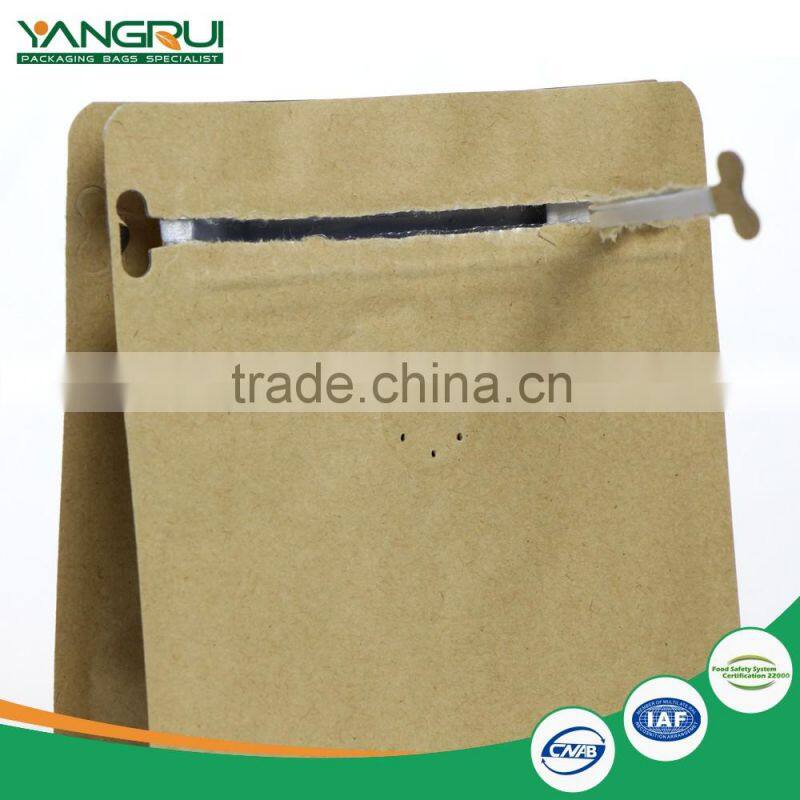 High quality plastic kraft paper cement flat bottom zipper bags