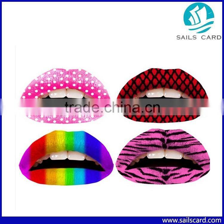 3D Silver Temporary Lip Sticker Waterproof Tattoos