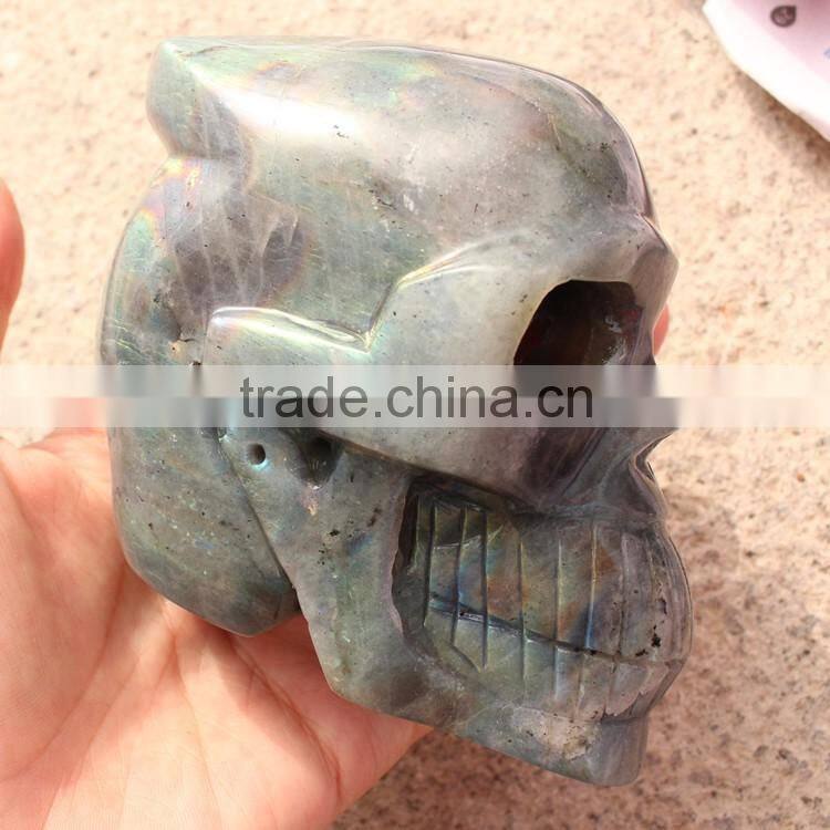 natural stone carved labradorite skull for decor