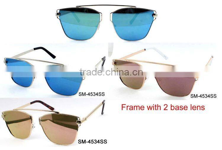 SM-4534SS wholesale Sunglasses 2016 fashion sunglasses mirror lens metal china sunglasses factory