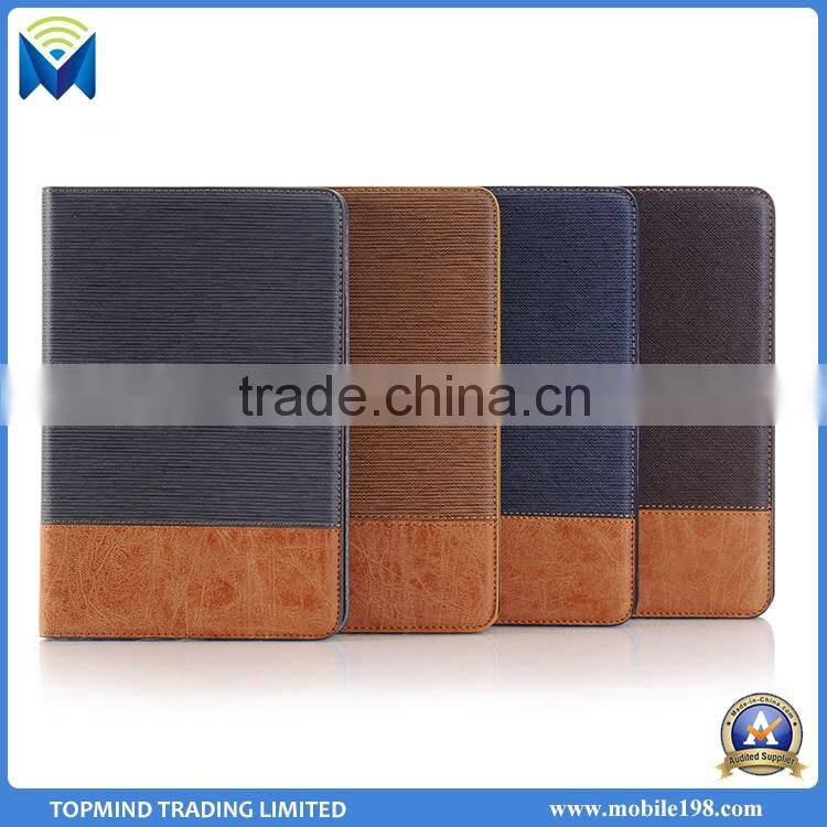 Good Quality Cross Pattern Book Style Folio Leather Case for iPad Pro
