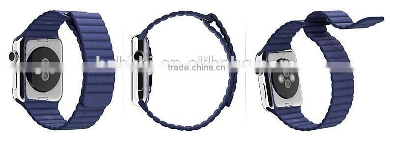 2016 New Fashion 100% Genuine Leather 38mm 42mm Quilted Strap For Apple Watch Band