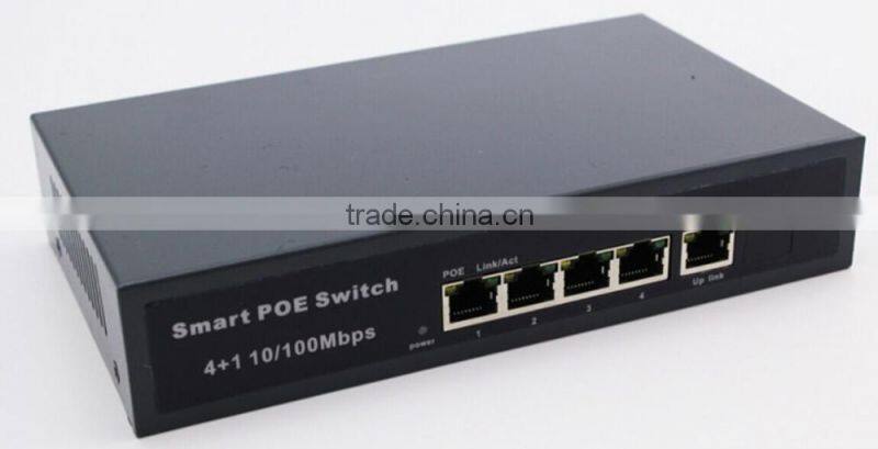Industrial 5 10/100mbps rj45 4 port POE Switch with 65w power built-in