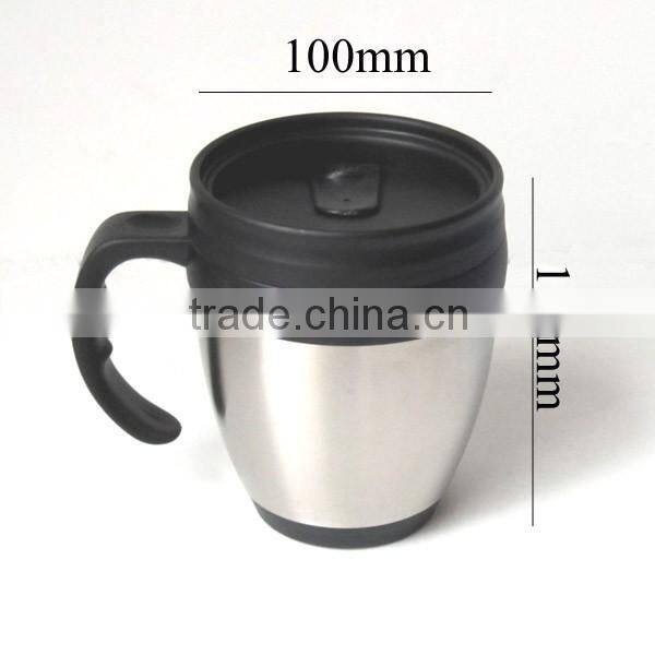 500ml double wall stainless steel tankards with plasitc inner & handle