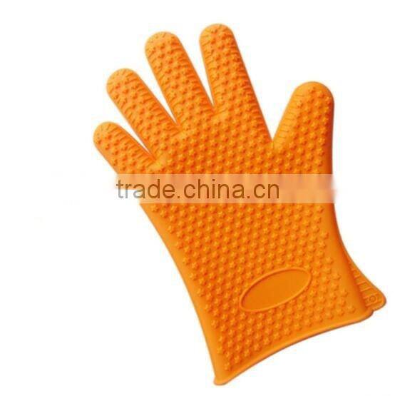 Heat Resistant Long Silicone Oven Glove With Cotton