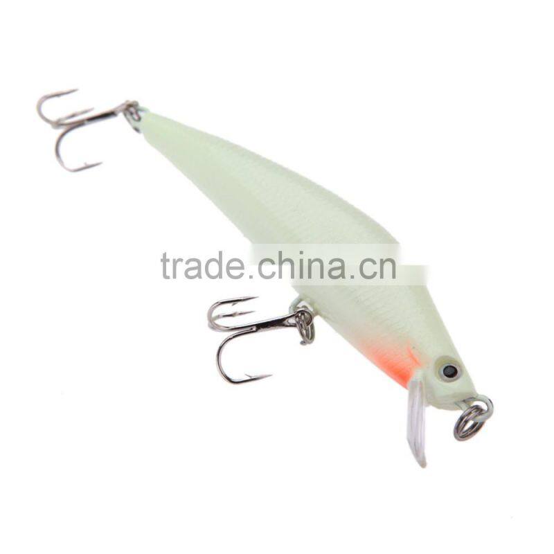 3D Luminous Night Bait Minnow Lure Hard Bait Lure Fish Hook 82mm 8g Artificial Fishing Tackle Accessory With Two Triangle Hooks