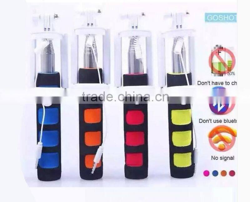 wired selfie stick no need bluetooth mini selfie stick mobile selfie stick with cable