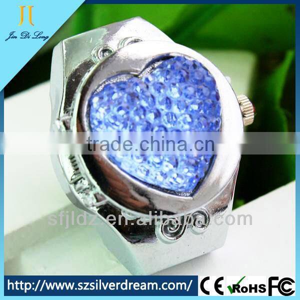 2014 China Made Crystal Diamond New Design Ladies Finger Ring Watch
