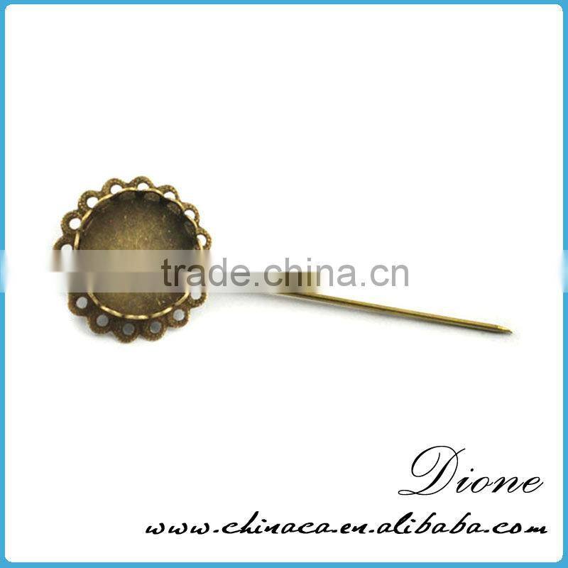 Newest design elegant flower anqiued broned lady brooch pin fashion jewelry