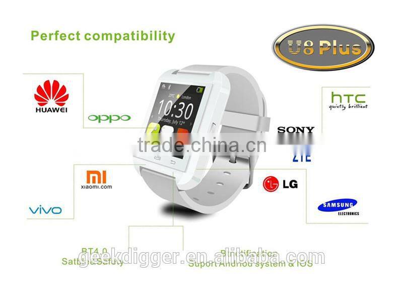 U watch u8+ Bluetooth Wrist Watch Fashion Smartwatch-White