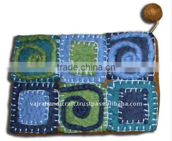 Nepal Handmade Felt Cute Girls Flower Small Coin Purse