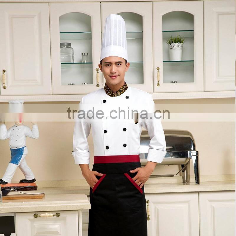 White customized with good quality double breasted chef kitchen jacket