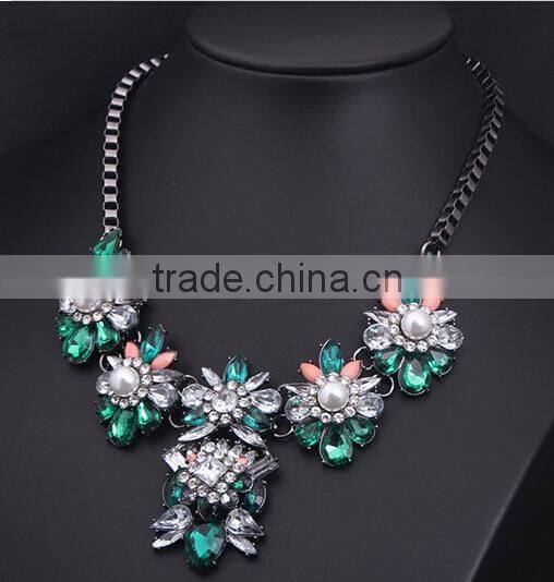 Multicolor Acrylic Pearl Flower Choker Collar Pendant Statement Necklace Women Fashion Necklaces for Women 2014