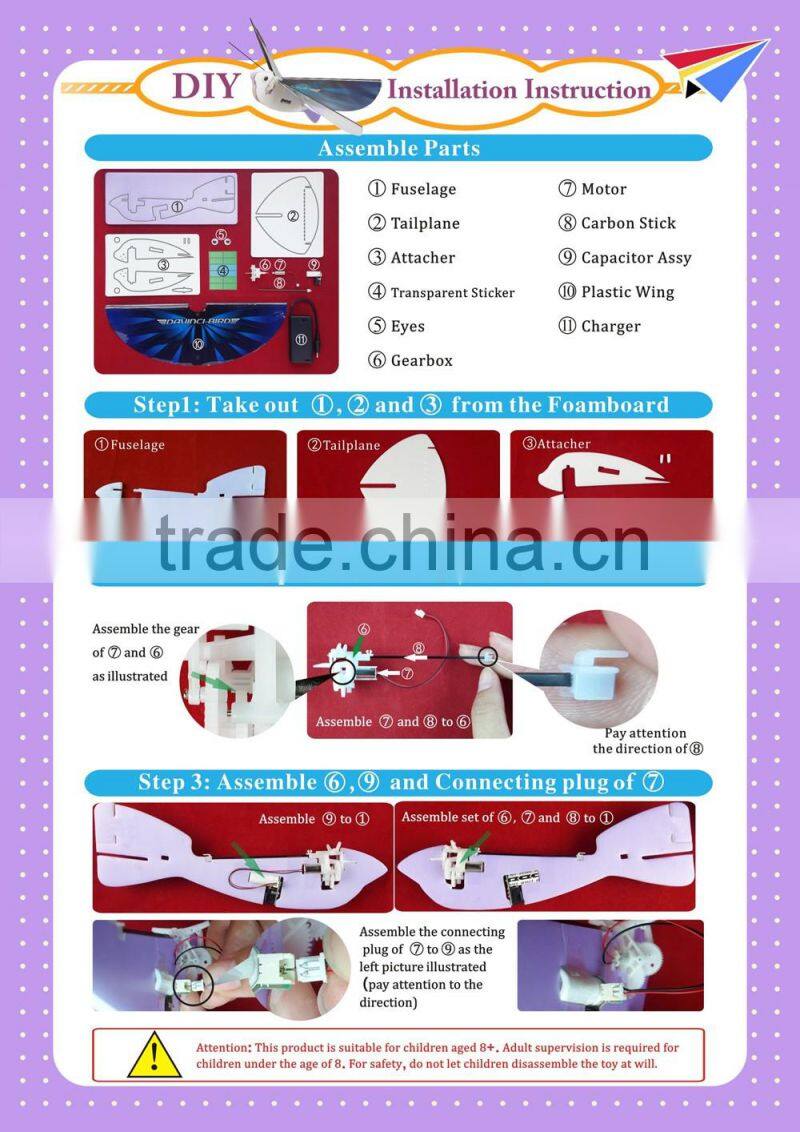 Diy E-Bird Make your own flying bird toy creativity toy electric bird for kids