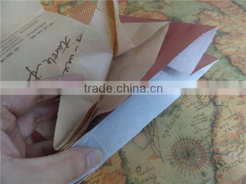 Take away brown food grade kraft paper bag with handle