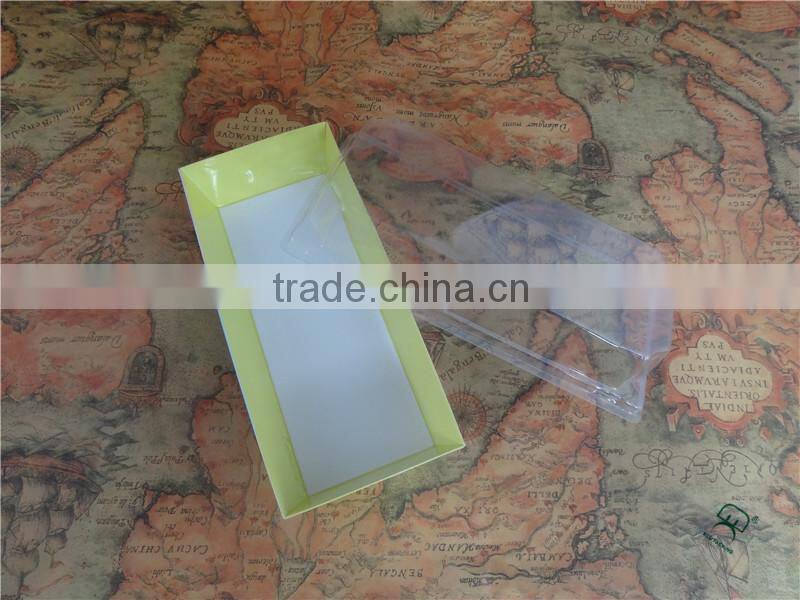 Custom printed paper cake box with clear plastic cover wholesale China