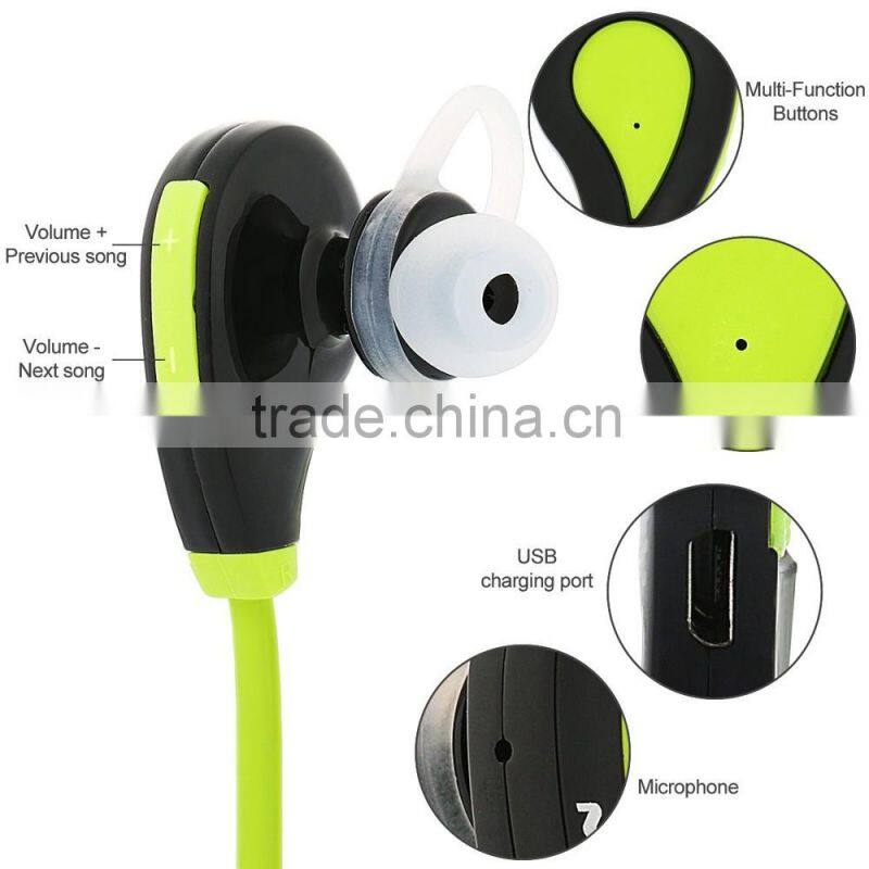 RQ7 Wireless Bluetooth V4.0 Stereo Bass Headphones Headset Sport Running Earphone with Microphone for iphone samsung