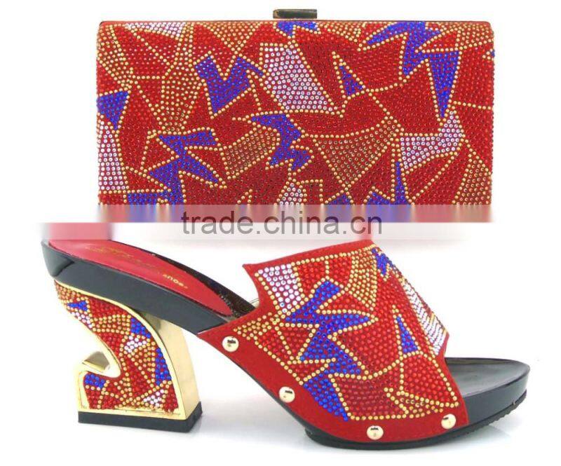 Various color shoes and bags to match african shoes and bag set for party