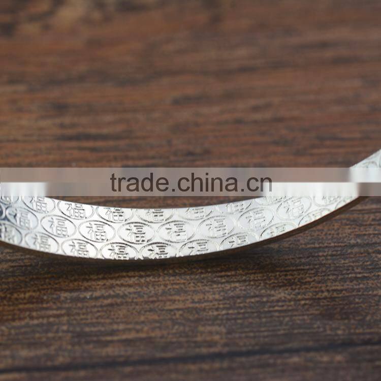 Plain silver plated expandable bangle costume jewelry fashion bracelets for women jewellery wholesale