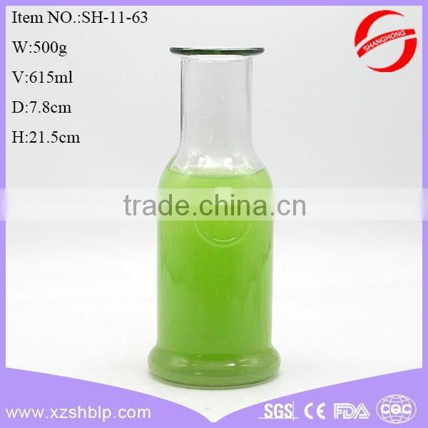 600ml glass drinking bottle with wide top