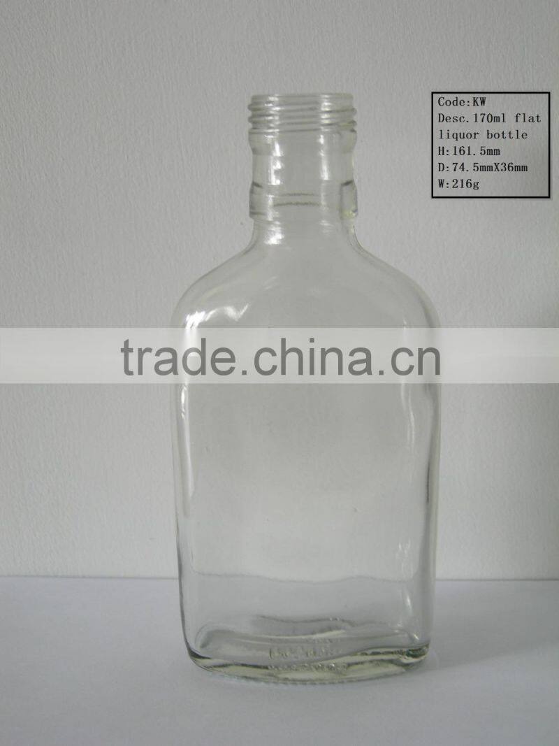 Clear 170ml Spirit Glass Bottles Liqour Container