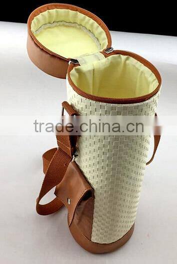 high grade woven patter leather wine packaging boxes/gift box customized logo printed