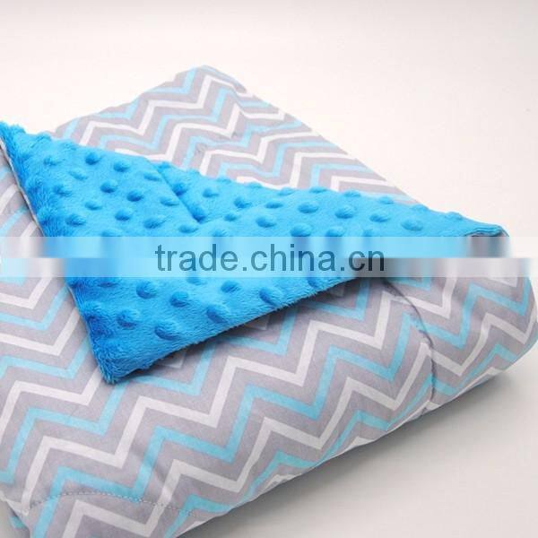 26 Colors can mix multi-function customized minky dot baby padding quilt