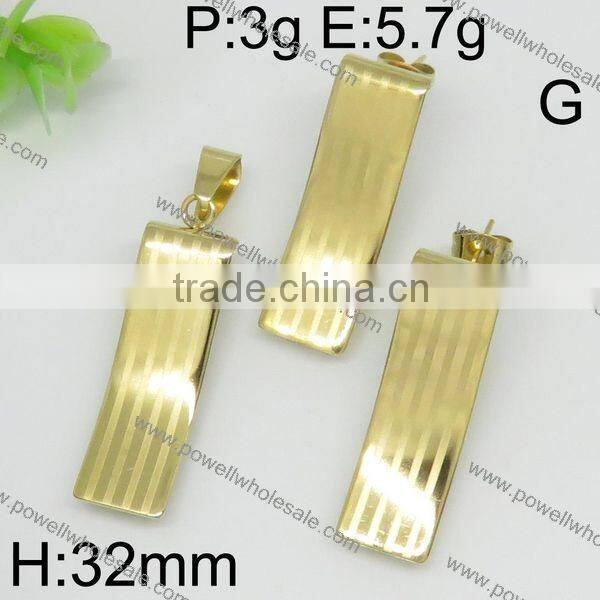 Fashion made in china stainless steel 24k saudi gold jewelry set